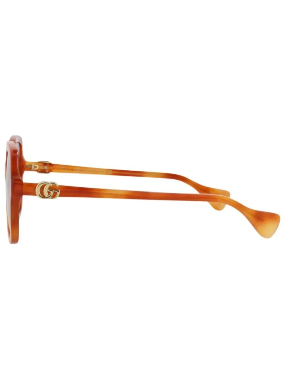 New Gucci Women's Sunglasses Square Rectangle Acetate Frame Havana Havana Brown
